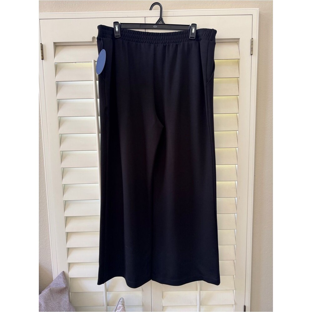 Scuba Black Wide-Leg Pull-On Pants Size 1X - Picture 3 of 5